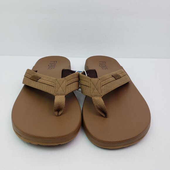 NEW Flojos Mens Size 9 Tan Slip On Cushion Comfort Thong Flip Flop Sandals main image 5